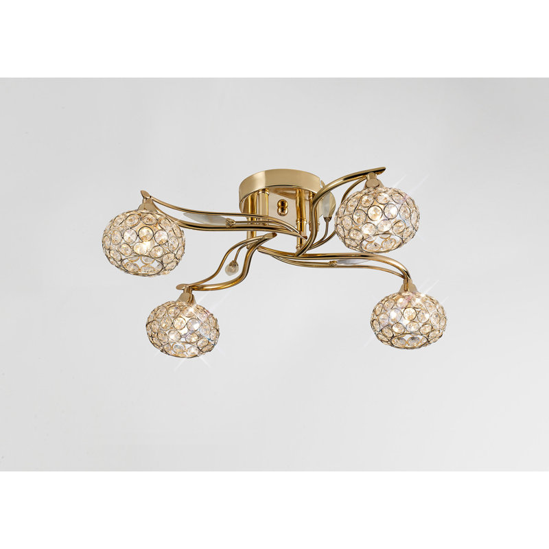 Ebersole 4 - Light Unique/Statement Chandelier, French Gold