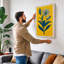 Single Stem in Gold Botanical 1 Piece Wrapped Canvas Wall Art-2042678423-2042678507