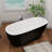 59"L x 28"W Freestanding Acrylic Slipper Soaking Bathtub, Chrome Drain & Overflow, Modern Design for Luxury Bathrooms-64490090