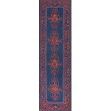 Flatweave Wool Geometric Area Rug in Blue