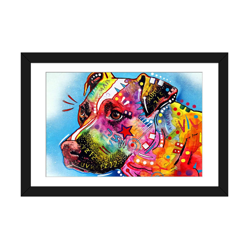 « pit bull », reproduction d’impression sur toile tendue Dean Russo, H 16 po x l 24 po x P 1 po, Blanc