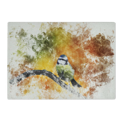 Blue Tit Bird Vol.2 Watercolour Chopping Board