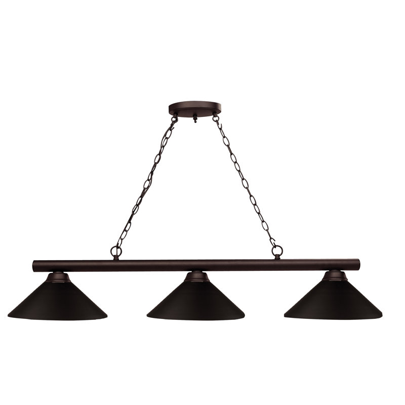 Luminaire suspendu linéaire à 3 lumières pour table de billard Begley