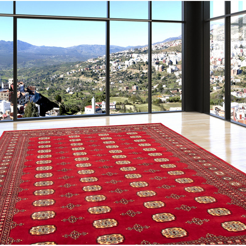 Tapis rouge foncé Finest Peshawar Bokhara 7 pi 11 po x 10 pi 7 po