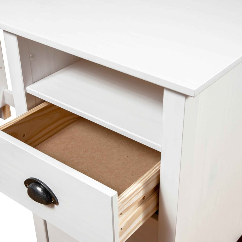 Michaelis Desk Hill With 3 Drawers, White