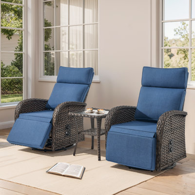 Chaise longue inclinable et réglable en osier Serita