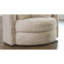 Fauteuil rond contemporain crème/beige (1 pièce) avec accoudoirs droits, revêtement en chenille, base en bois massif, dossier à coussins amovibles, coussins décoratifs, 124 cm de large, 97 cm de haut, idéal pour le salon.