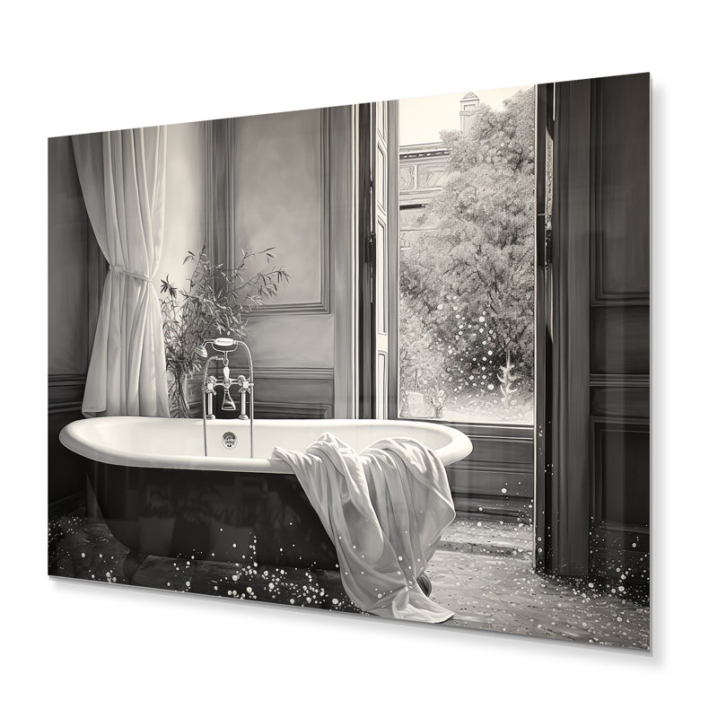 Minimalisme Bath Of Serenity III - Décoration murale en métal Bath & Laundry, H 34 po x l 44 po