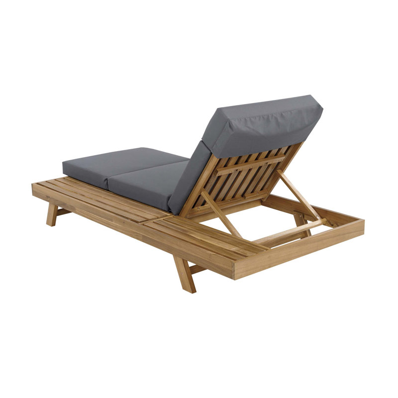 Outdoor Lounge Chaise with Water-Resistant Cushions, 4-Position Recline, Slatted Ventilation Base, Ergonomic Support, and Foldable Design for Easy Storage.