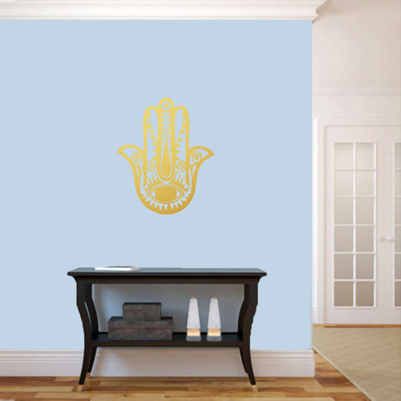 Décalcomanie murale main hamsa, Or