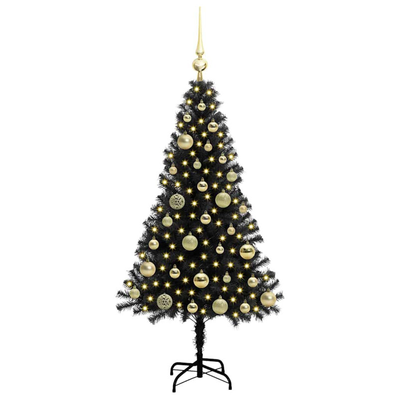 Christmas Tree with 150 LEDs with Stand PVC, 3.94' H, Gold
