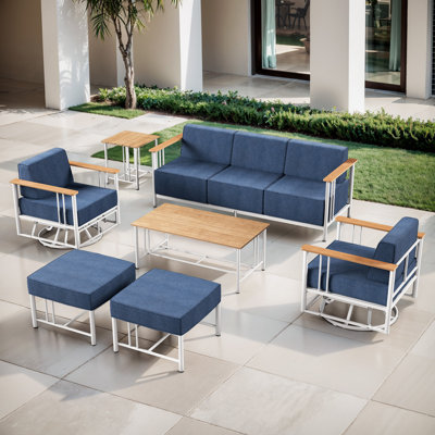 Coan Archlebov 5-7 Person Outdoor Patio Conversation Set Seating Group With Coffee Table And Ottoman