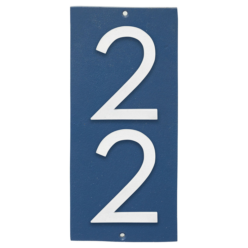 Plaque murale rectangulaire verticale flottante 6 po, Oui, Bleu mer / blanc