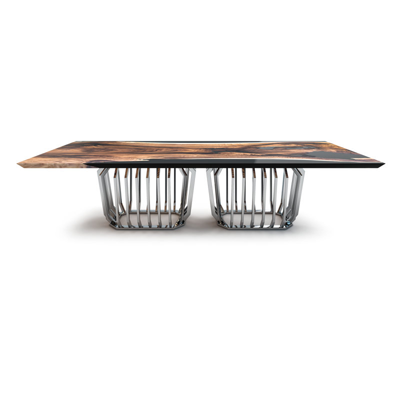 Kastalia Walnut Wood Dining Table, 72" L x 42" W