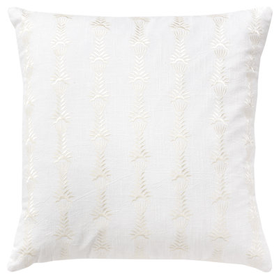Tasha Embroidered Cotton Reversible Throw Pillow