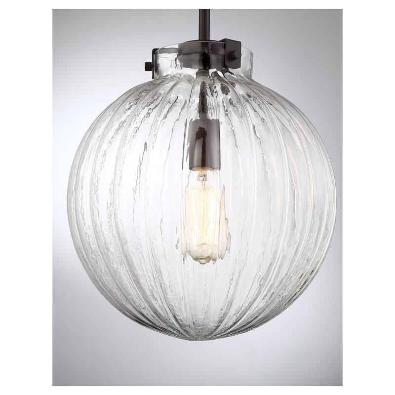 Luminaire suspendu sphère 1 lumière Suzman, Bronze frotté à l'huile