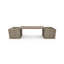 Banc de jardin en bois brun cendré 76 pouces Grove - Sièges d'extérieur modernes avec drainage pour jardin, terrasse et cour