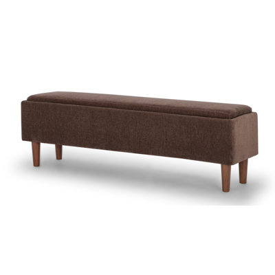 Rama Basketweave Upholstered Storage Bench