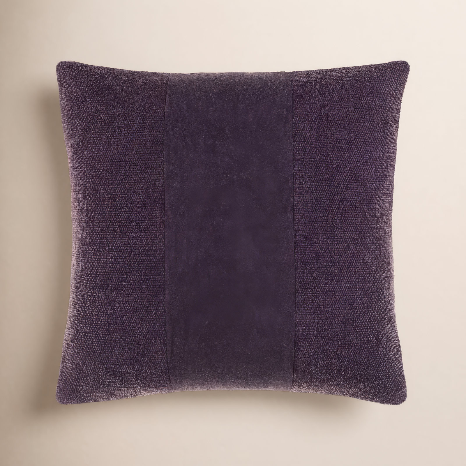 Dunbar Striped Cotton Pillow Cover, 18" x 18", Dark Purple