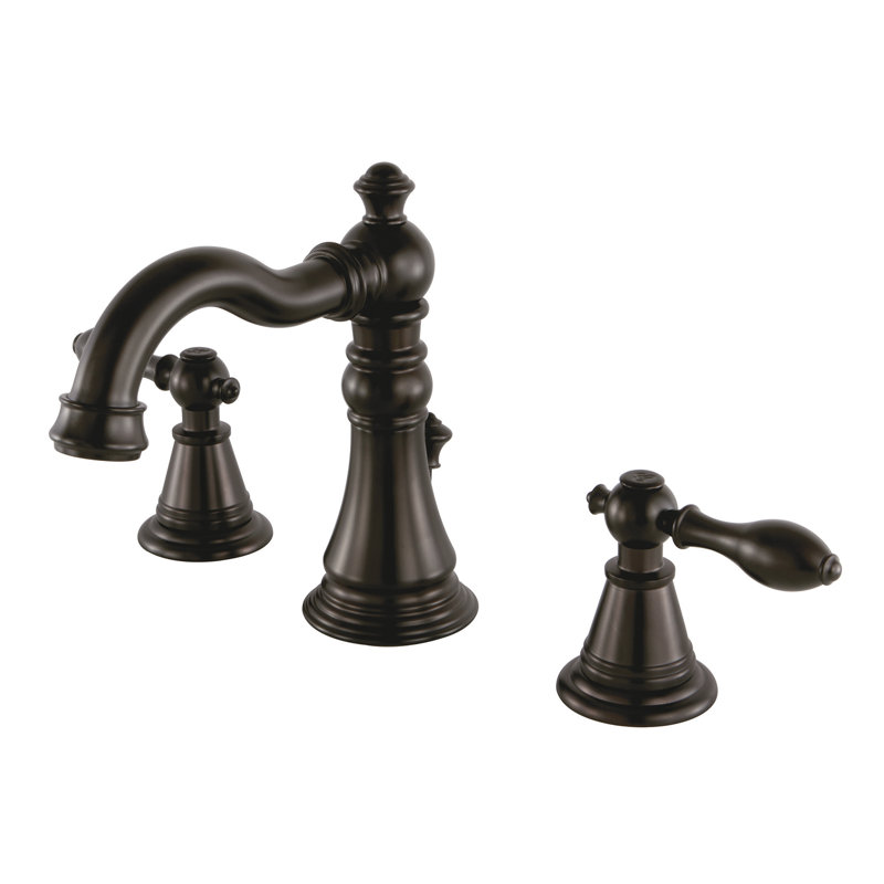 Kingston Brass English Classic Two-Handle 3-Hole Deck Mount Widespread Bathroom Faucet with Pop-Up Drain, Oil Rubbed Bronze
