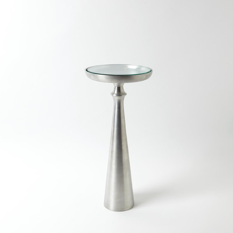 Table d'appoint Minaret-Sm, Nickel satiné