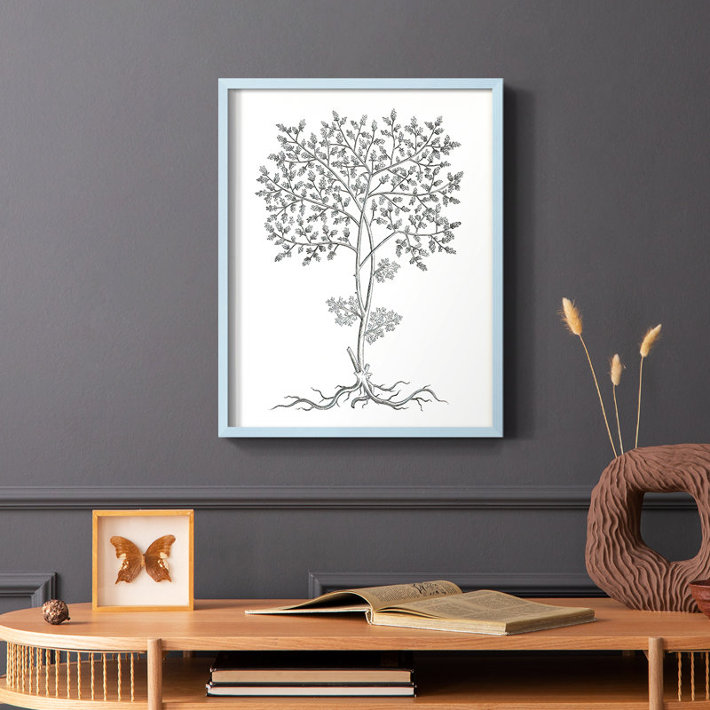 «B&W Plant Specule IV», reproduction encadrée - bois massif, Bleu, H 10 po x l 8 po