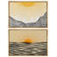 «Yellow Sunrise Abstract Ocean Nautical Coastal Llustrations» 2 pièces-100135973-100135977