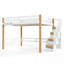 Lit mezzanine en bois AerieLoft avec étagères de rangement et crochet pour vêtements-134083584