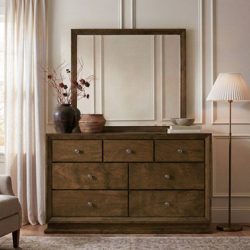 Hardeman 2-Piece 7-Drawer Dresser And Mirror Set