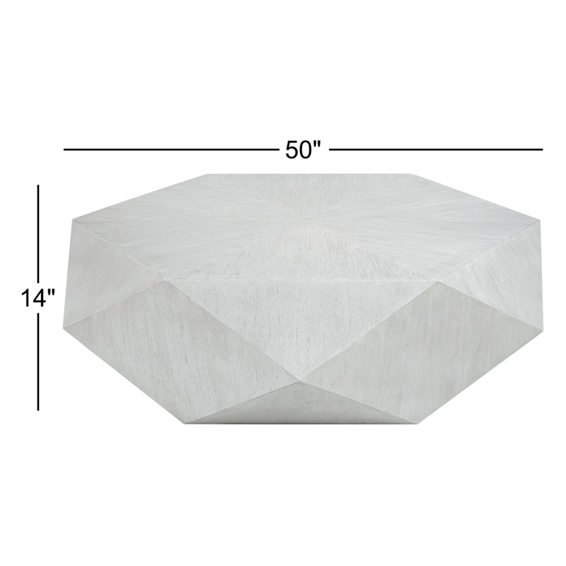 Table basse Brisbane, H 14 po x L 50 po x l 50 po, Blanc