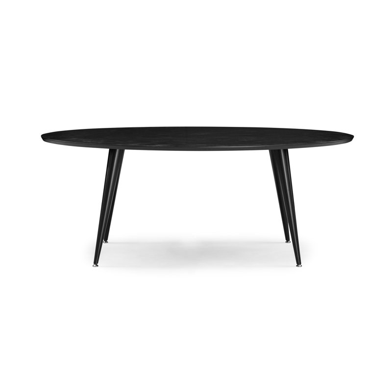 Acquanetta Oak Oval Solid Wood Base Dining Table, Black