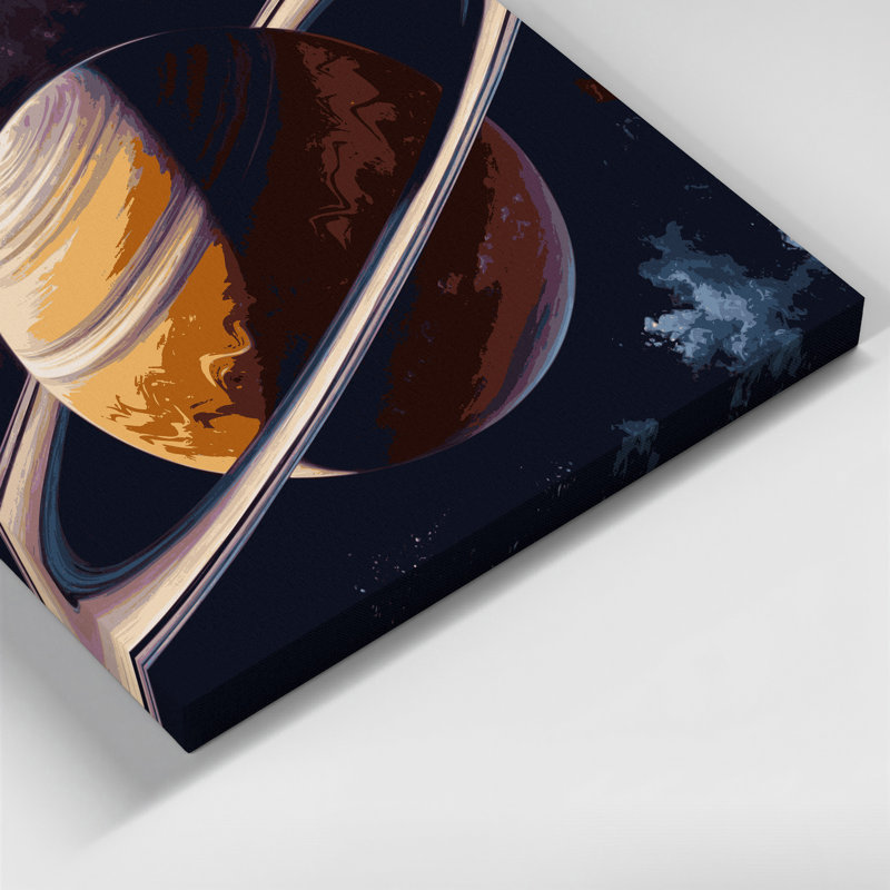Art sur toile mauve Space Saturn, H 16 po x l 20 po