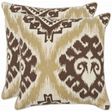 Joyce Embroidered Feather Linen Reversible Throw Pillow