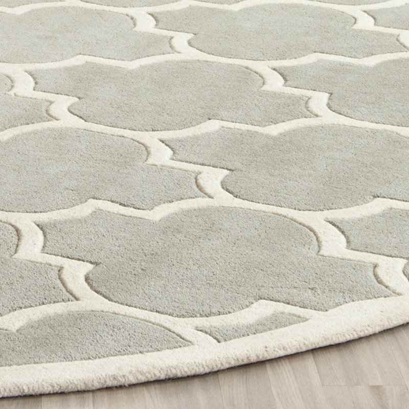 Tapis en laine touffeté à la main Carolene, Rond 8 pi 9 po