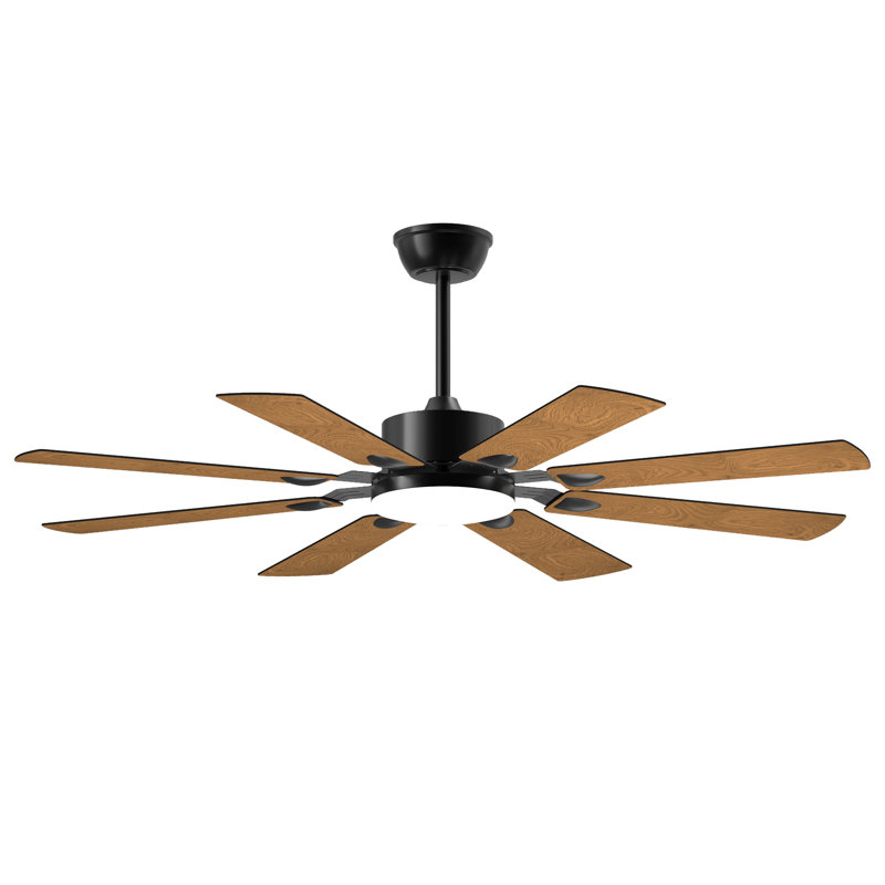 62 Inch Ceiling Fan with Lights and Remote Control, 8 Plywood Blades, 6-Speed Noiseless Reversible DC Motor, 3CCT, Windmill Ceiling fan for Kitchen, Bedroom, Living Room