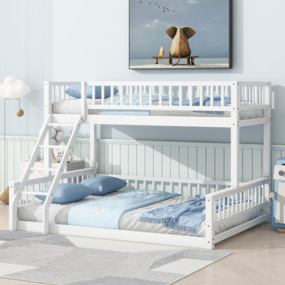 Jennifere Bunk Bed with Ladder and Guardrails