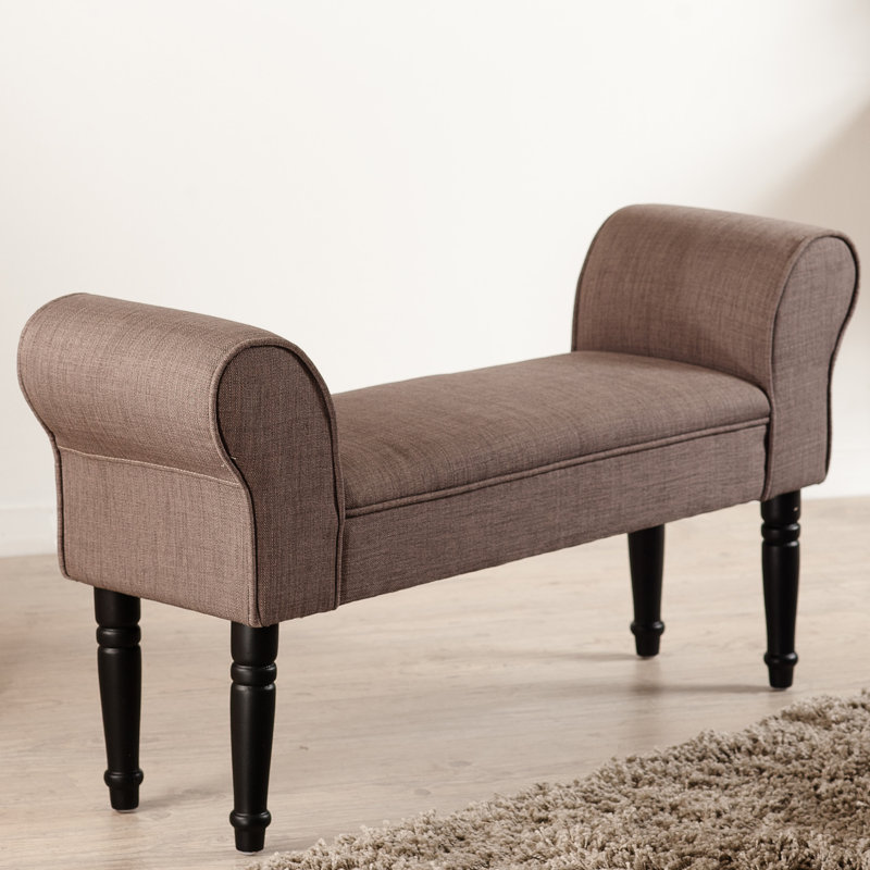 Polyester Blend Upholstered Storage Bench