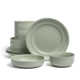 over&back Rimmed 12-Piece Semi Hand-Finished Stoneware Dinnerware Set, Service for 4