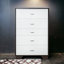 Commode 5 tiroirs blanche et espresso