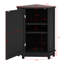 Armoire de rangement d'angle avec portes, armoire de salle de bain triangulaire avec tablettes réglables