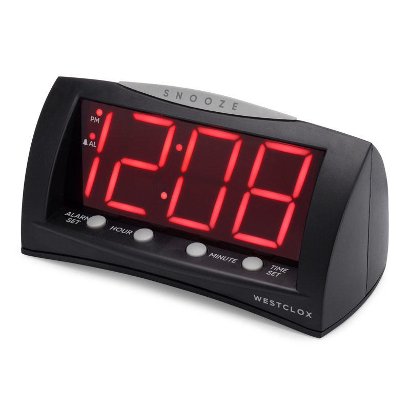Triad Modern & Contemporary Digital Electric Tabletop Clock with Alarm in Black