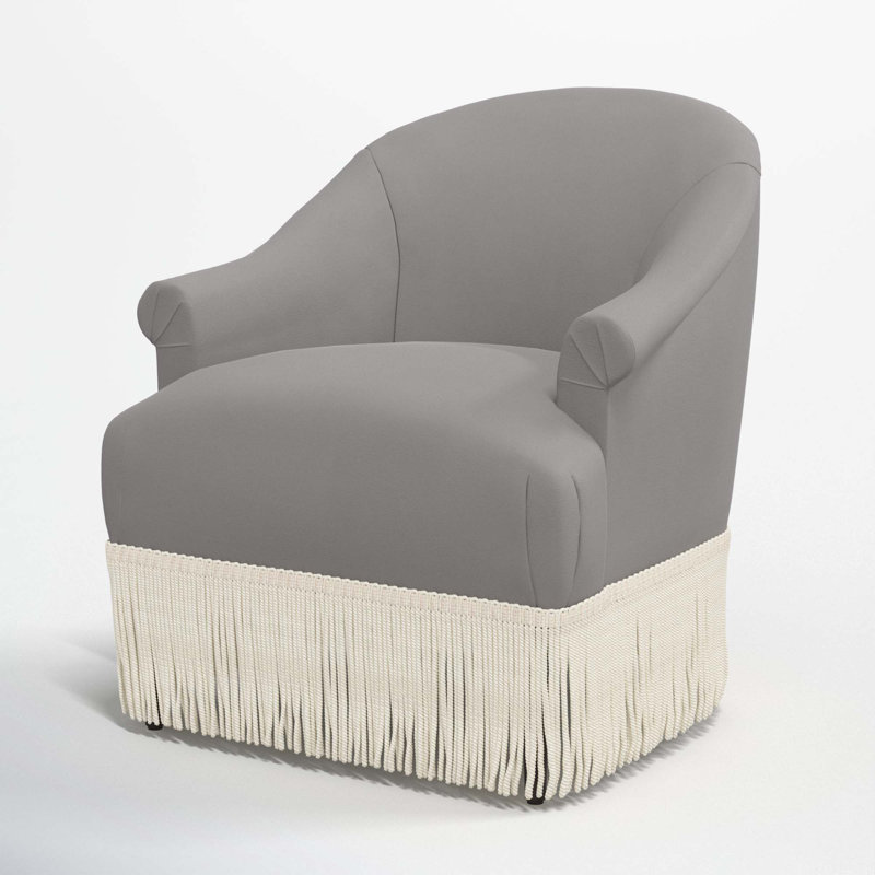 Fauteuil à oreilles Callie, Velours performance loutre classique, Ivoire