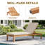 Chaise longue d'extérieur en bois d'eucalyptus massif