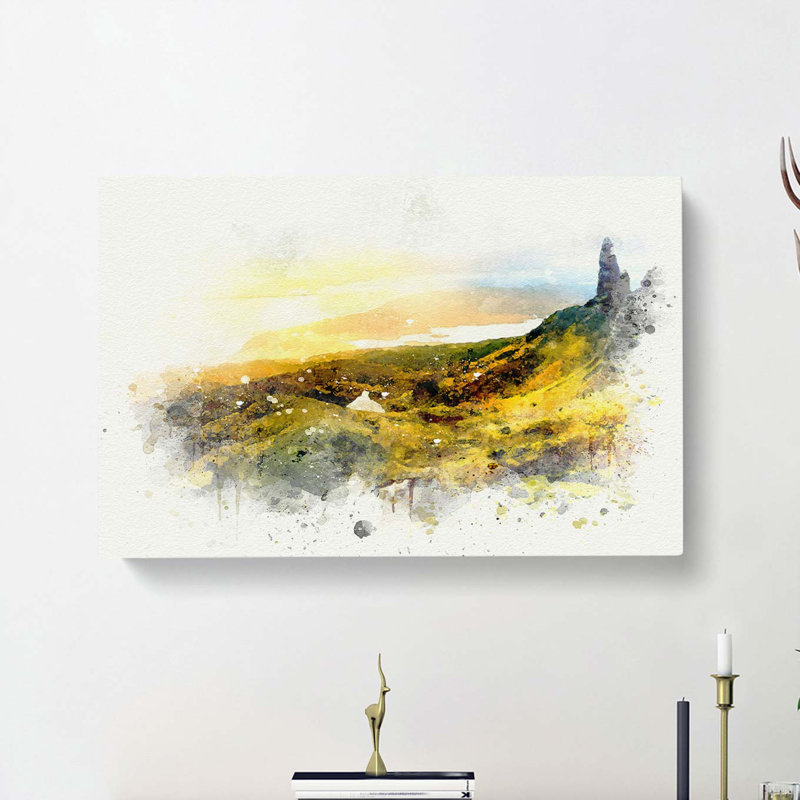 Old Man Of Storr In The Isle Of Skye In Abstract - Wrapped Canvas Painting, 60cm H x 91cm W x 3cm D