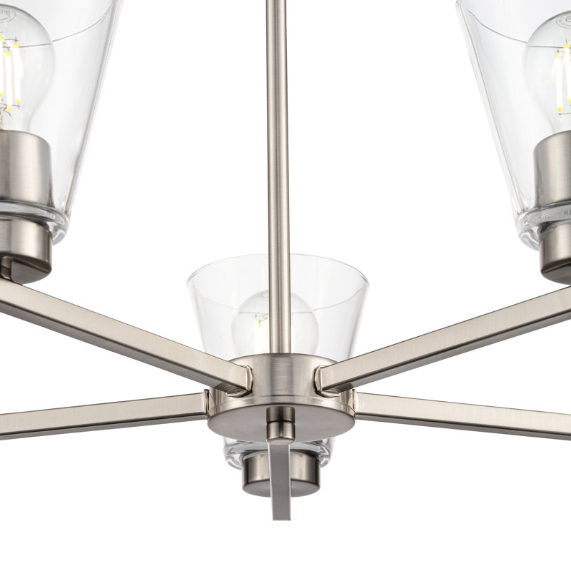 Strayhan 24" 5-Light Chandelier - Brushed Nickel, Brushed Nickel