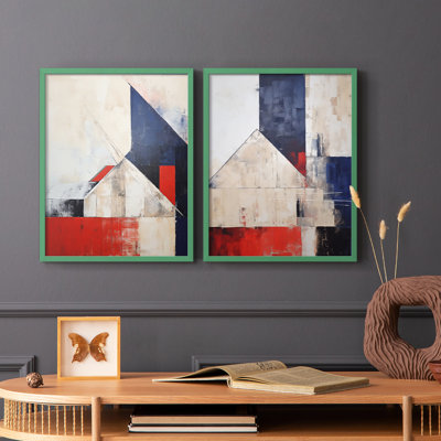 «LANDSCAPES Series CVIII», reproduction encadrée de qualité supérieure - prête à être accrochée - aucun clou requis - aucun clou requis