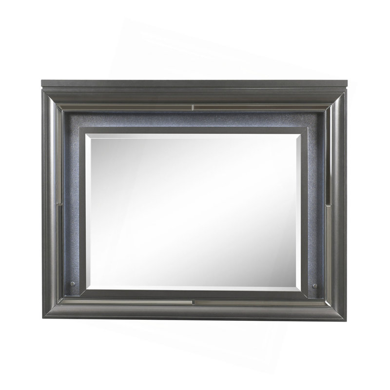 Miroir à finition gris métallique avec DEL