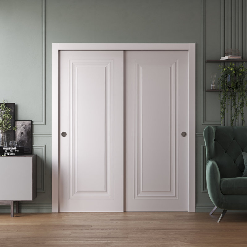 Garde-robe coulissante en bois massif pour portes de contournement coulissantes ESSENTIAL 1111, 48 po x 80 po