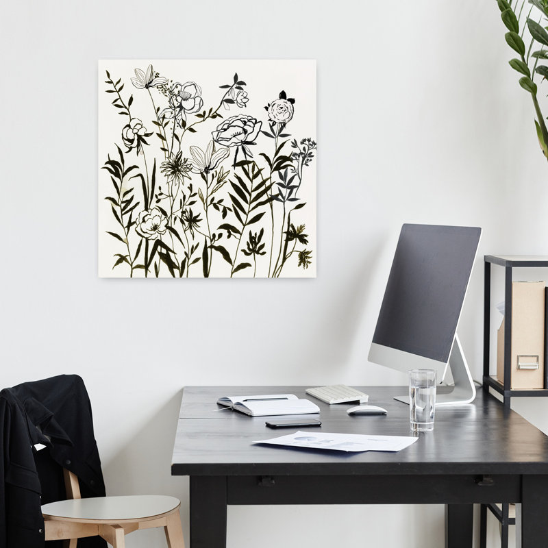 «Joyful I Delicate Elegant Contemporary Contemporary Flower Art», H 18 po x l 18 po