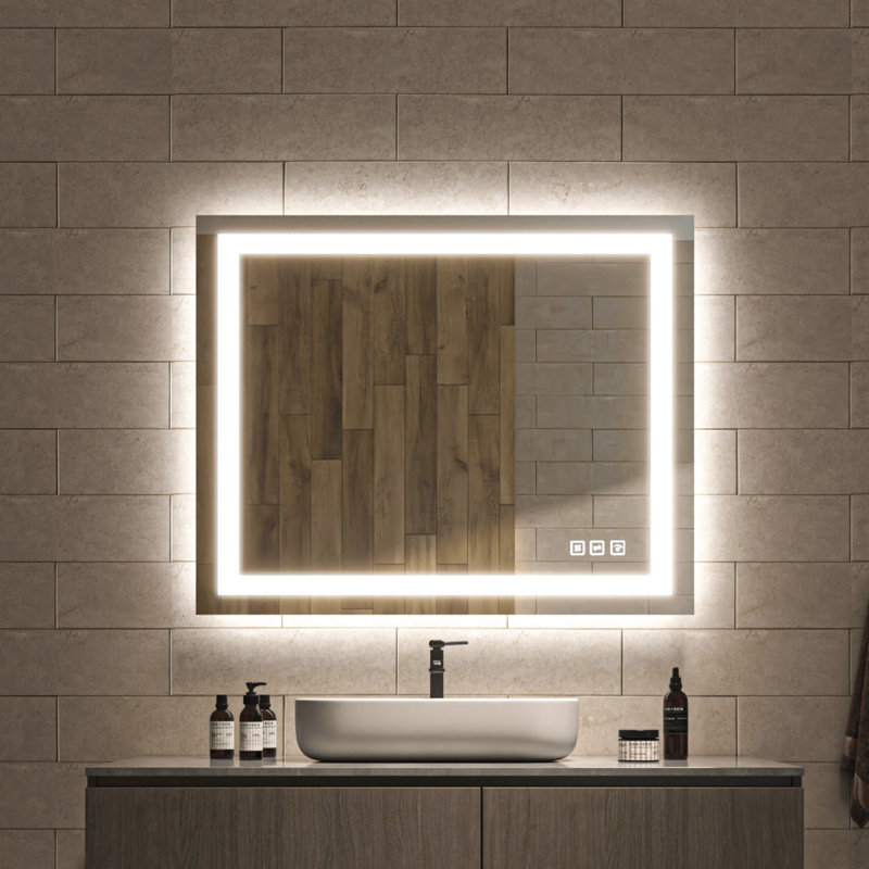 Ulrika Flat LED Mirror, 40" x 32", Rectangle